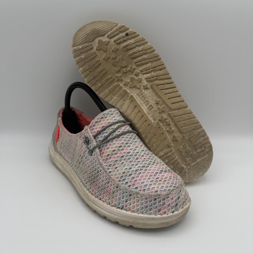 Women's Hey Dude Wendy Sox Pink Multicolored Slip-On Comfort Casual Shoes Size 8